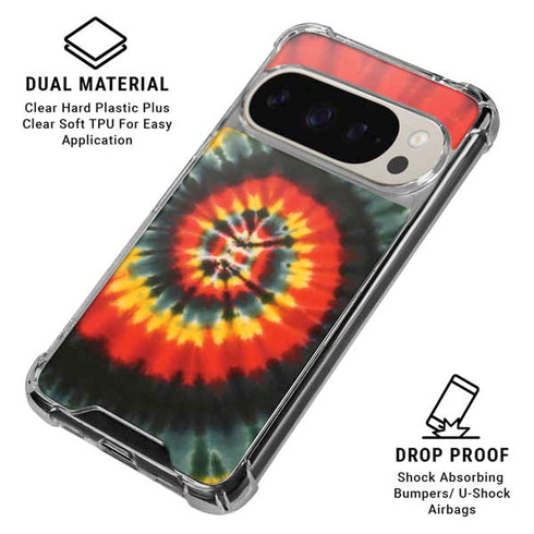 Liquid Blue Tie Dye - Rasta Spiral Pixel 9/9 Pro Clear Case